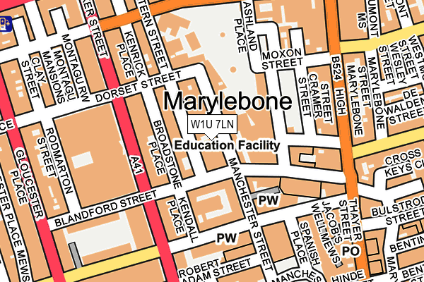 W1U 7LN map - OS OpenMap – Local (Ordnance Survey)