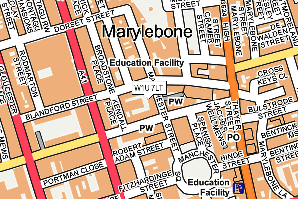 W1U 7LT map - OS OpenMap – Local (Ordnance Survey)