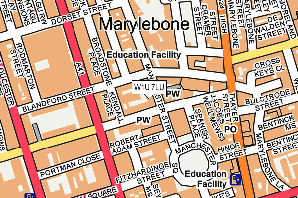 W1U 7LU map - OS OpenMap – Local (Ordnance Survey)