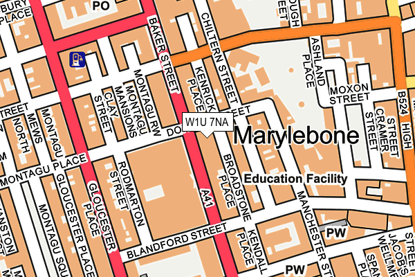 W1U 7NA map - OS OpenMap – Local (Ordnance Survey)
