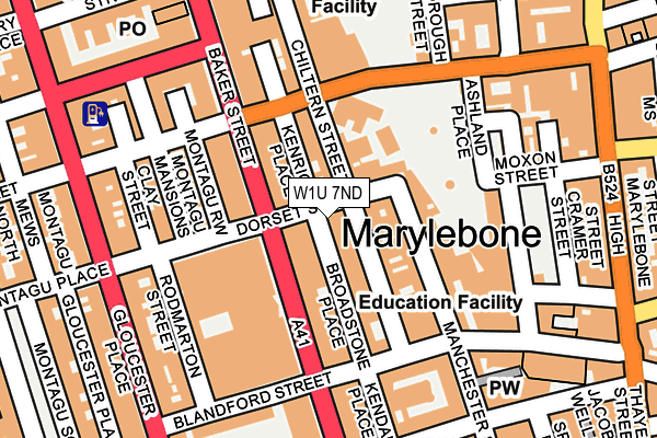 W1U 7ND map - OS OpenMap – Local (Ordnance Survey)