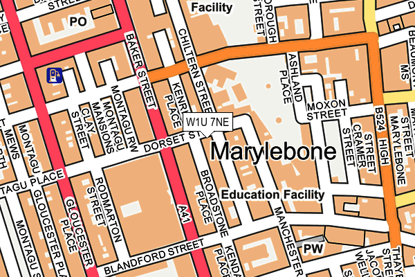 W1U 7NE map - OS OpenMap – Local (Ordnance Survey)