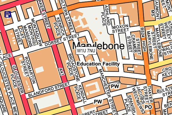 W1U 7NU map - OS OpenMap – Local (Ordnance Survey)
