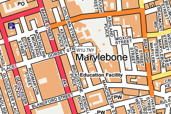 W1U 7NY map - OS OpenMap – Local (Ordnance Survey)