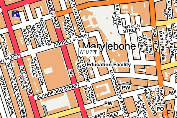 W1U 7PF map - OS OpenMap – Local (Ordnance Survey)