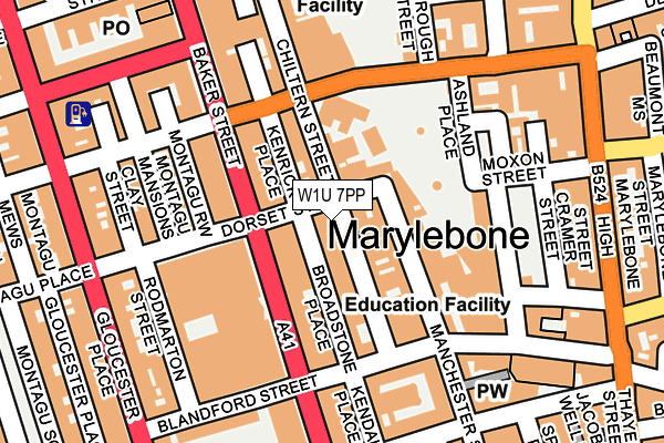 W1U 7PP map - OS OpenMap – Local (Ordnance Survey)