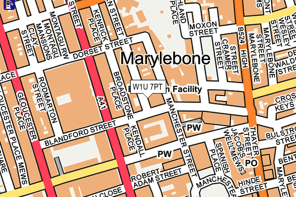 W1U 7PT map - OS OpenMap – Local (Ordnance Survey)