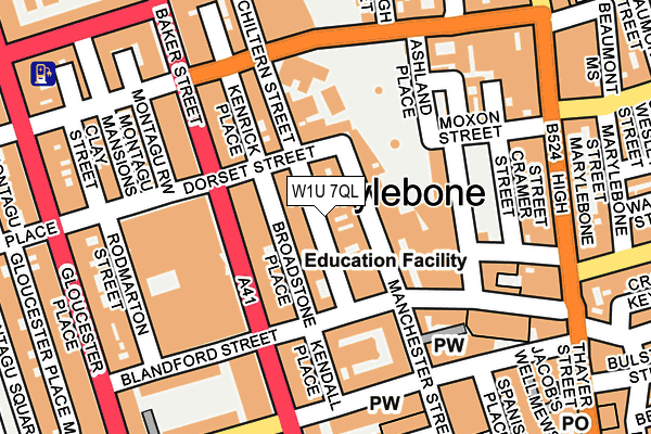 W1U 7QL map - OS OpenMap – Local (Ordnance Survey)