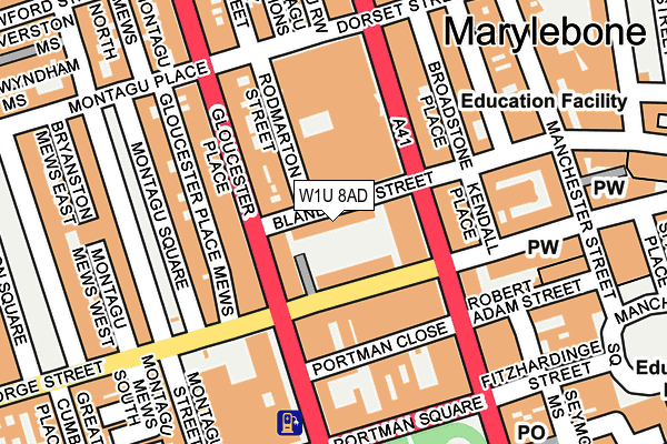 W1U 8AD map - OS OpenMap – Local (Ordnance Survey)