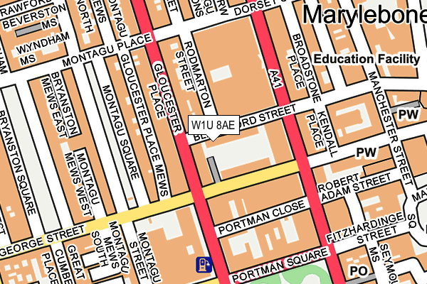 W1U 8AE map - OS OpenMap – Local (Ordnance Survey)