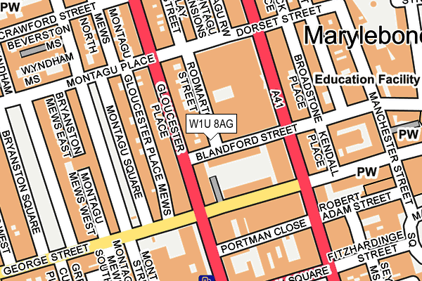 W1U 8AG map - OS OpenMap – Local (Ordnance Survey)