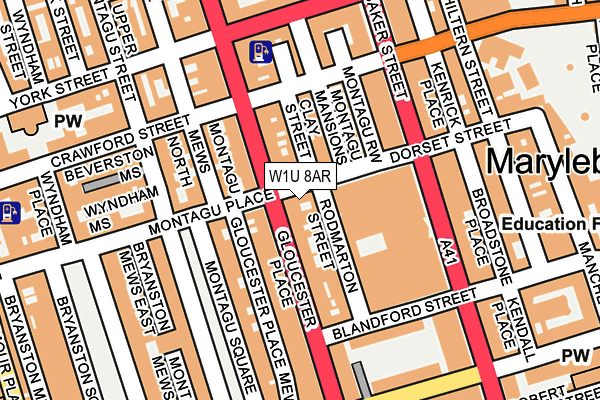 W1U 8AR map - OS OpenMap – Local (Ordnance Survey)