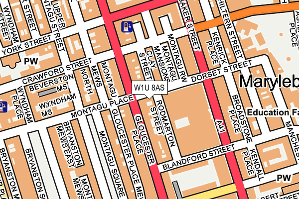 W1U 8AS map - OS OpenMap – Local (Ordnance Survey)