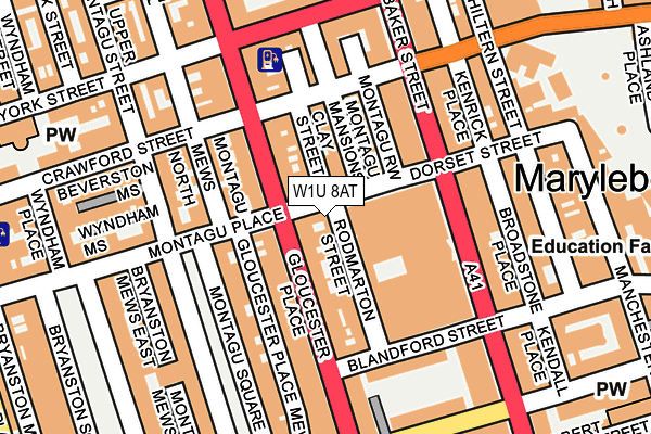 W1U 8AT map - OS OpenMap – Local (Ordnance Survey)