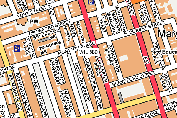 W1U 8BD map - OS OpenMap – Local (Ordnance Survey)