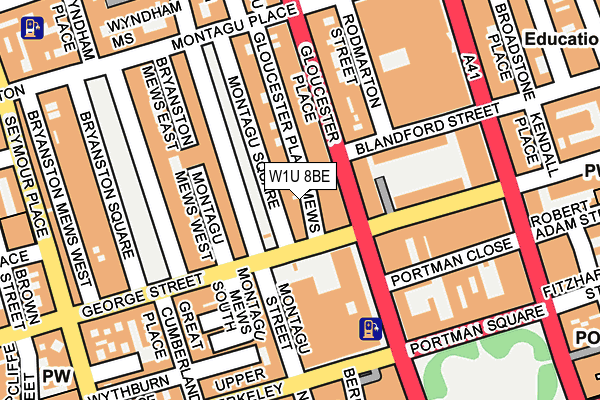 W1U 8BE map - OS OpenMap – Local (Ordnance Survey)