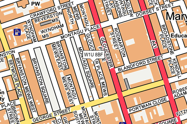 W1U 8BF map - OS OpenMap – Local (Ordnance Survey)