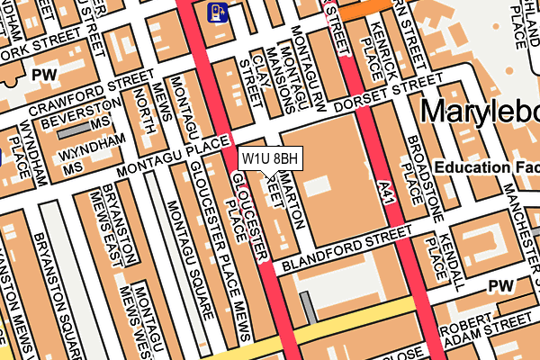 W1U 8BH map - OS OpenMap – Local (Ordnance Survey)