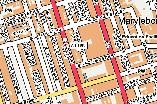 W1U 8BJ map - OS OpenMap – Local (Ordnance Survey)