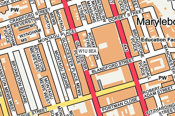 W1U 8EA map - OS OpenMap – Local (Ordnance Survey)