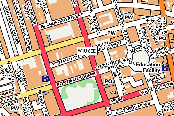 W1U 8EE map - OS OpenMap – Local (Ordnance Survey)