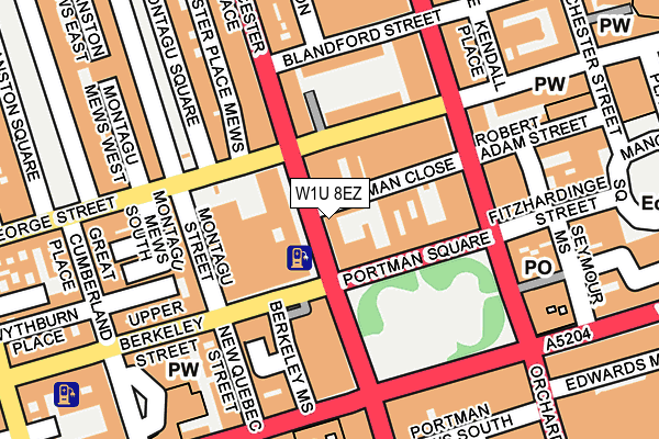 W1U 8EZ map - OS OpenMap – Local (Ordnance Survey)