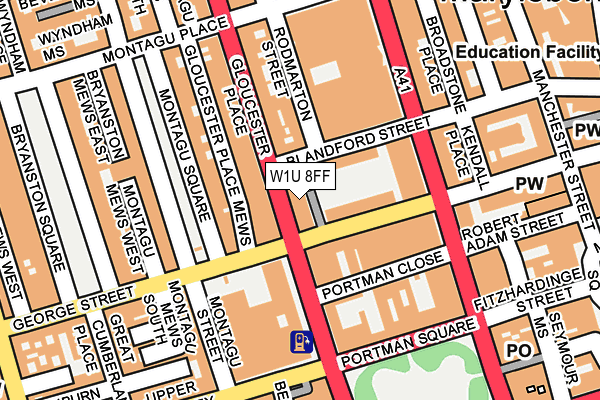 W1U 8FF map - OS OpenMap – Local (Ordnance Survey)