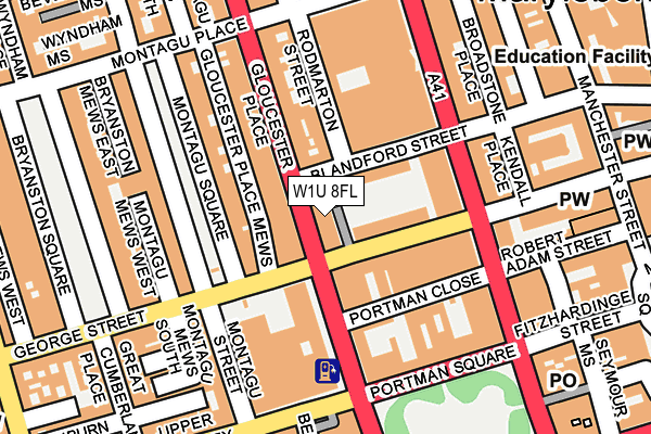 W1U 8FL map - OS OpenMap – Local (Ordnance Survey)