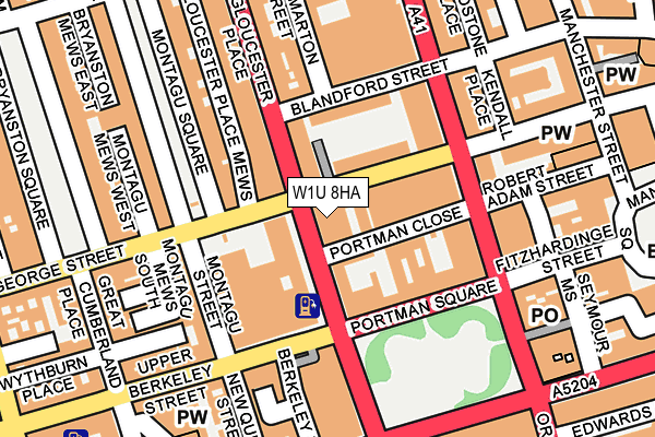 W1U 8HA map - OS OpenMap – Local (Ordnance Survey)