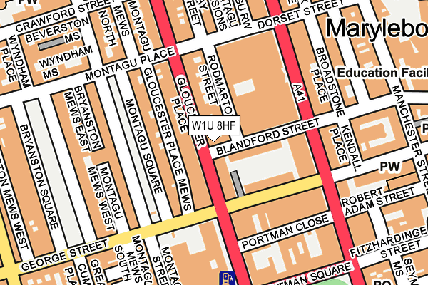 W1U 8HF map - OS OpenMap – Local (Ordnance Survey)