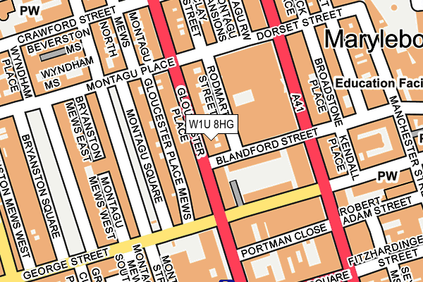 W1U 8HG map - OS OpenMap – Local (Ordnance Survey)