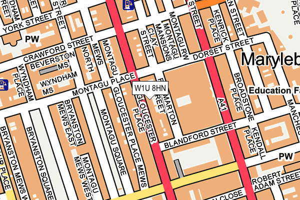 W1U 8HN map - OS OpenMap – Local (Ordnance Survey)