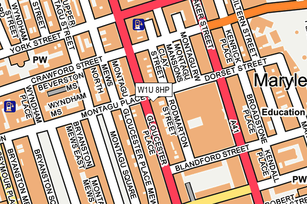 W1U 8HP map - OS OpenMap – Local (Ordnance Survey)
