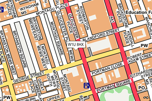 W1U 8HX map - OS OpenMap – Local (Ordnance Survey)