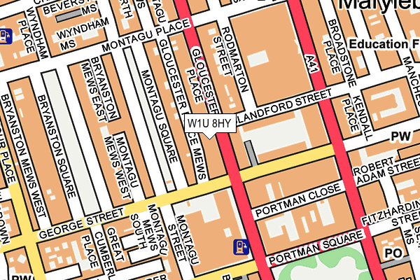 W1U 8HY map - OS OpenMap – Local (Ordnance Survey)