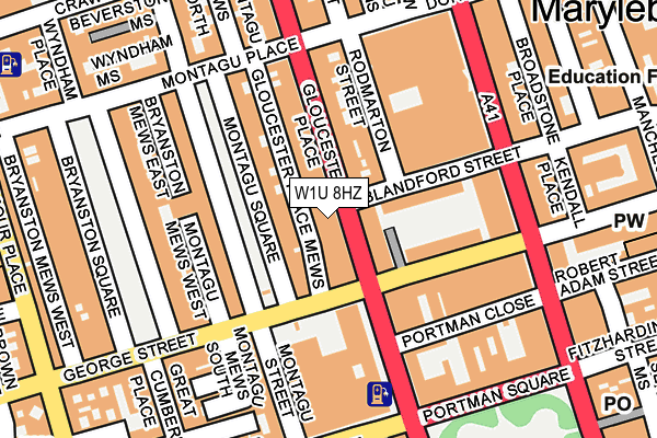 W1U 8HZ map - OS OpenMap – Local (Ordnance Survey)