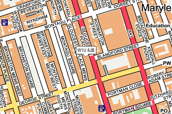 W1U 8JB map - OS OpenMap – Local (Ordnance Survey)