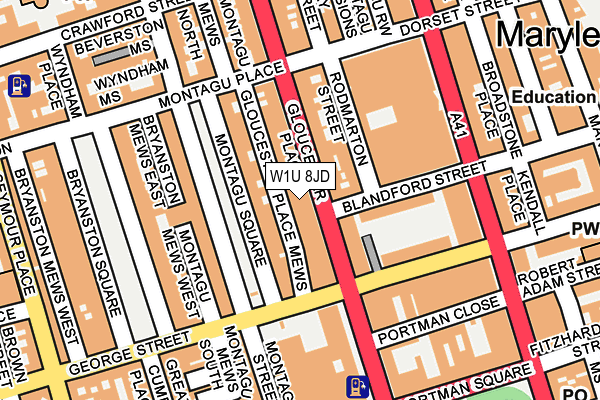 W1U 8JD map - OS OpenMap – Local (Ordnance Survey)