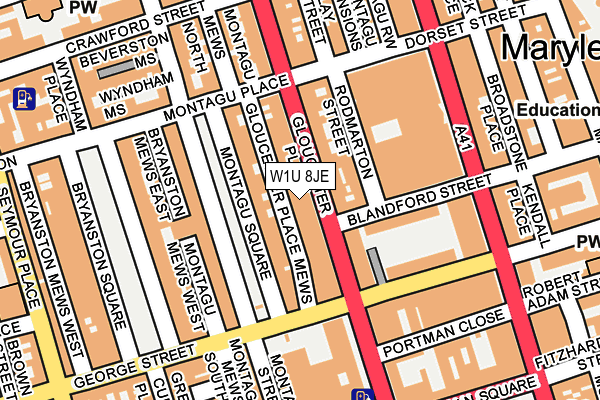 W1U 8JE map - OS OpenMap – Local (Ordnance Survey)