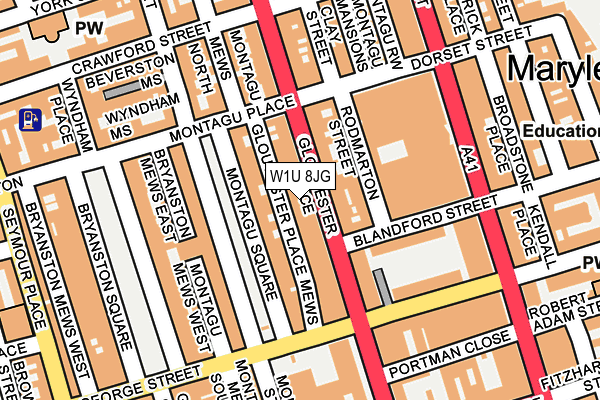 W1U 8JG map - OS OpenMap – Local (Ordnance Survey)