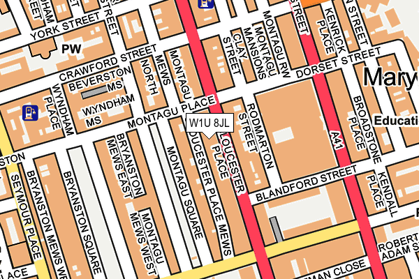 W1U 8JL map - OS OpenMap – Local (Ordnance Survey)