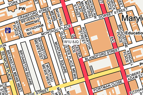 W1U 8JQ map - OS OpenMap – Local (Ordnance Survey)