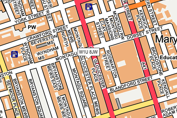 W1U 8JW map - OS OpenMap – Local (Ordnance Survey)