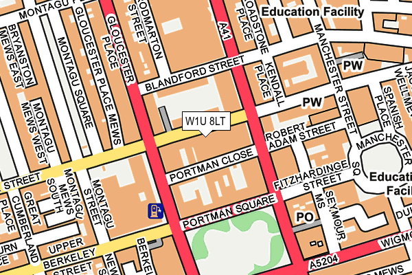 W1U 8LT map - OS OpenMap – Local (Ordnance Survey)