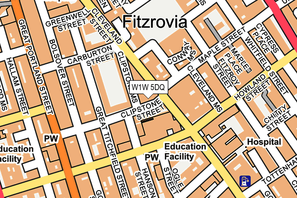 W1W 5DQ map - OS OpenMap – Local (Ordnance Survey)