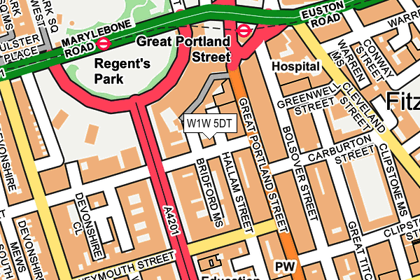 W1W 5DT map - OS OpenMap – Local (Ordnance Survey)
