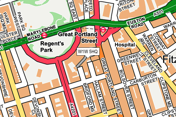 W1W 5HQ map - OS OpenMap – Local (Ordnance Survey)