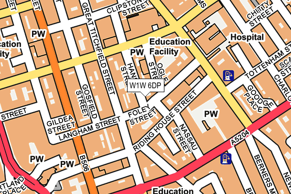 W1W 6DP map - OS OpenMap – Local (Ordnance Survey)