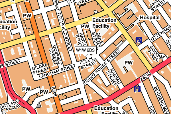 W1W 6DS map - OS OpenMap – Local (Ordnance Survey)