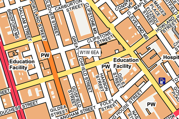 W1W 6EA map - OS OpenMap – Local (Ordnance Survey)